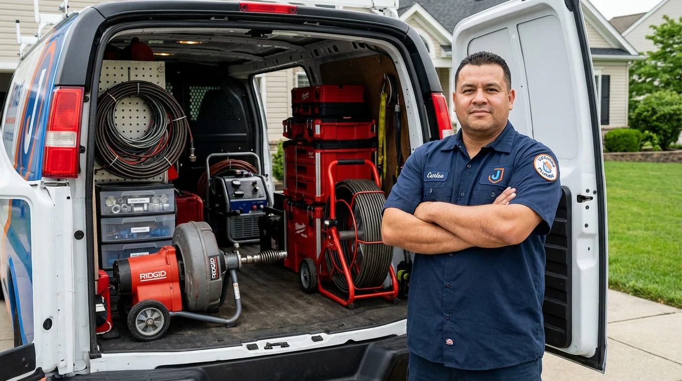 Professional drain cleaning equipment and Johns Plumbing LLC plumber in Goldfield